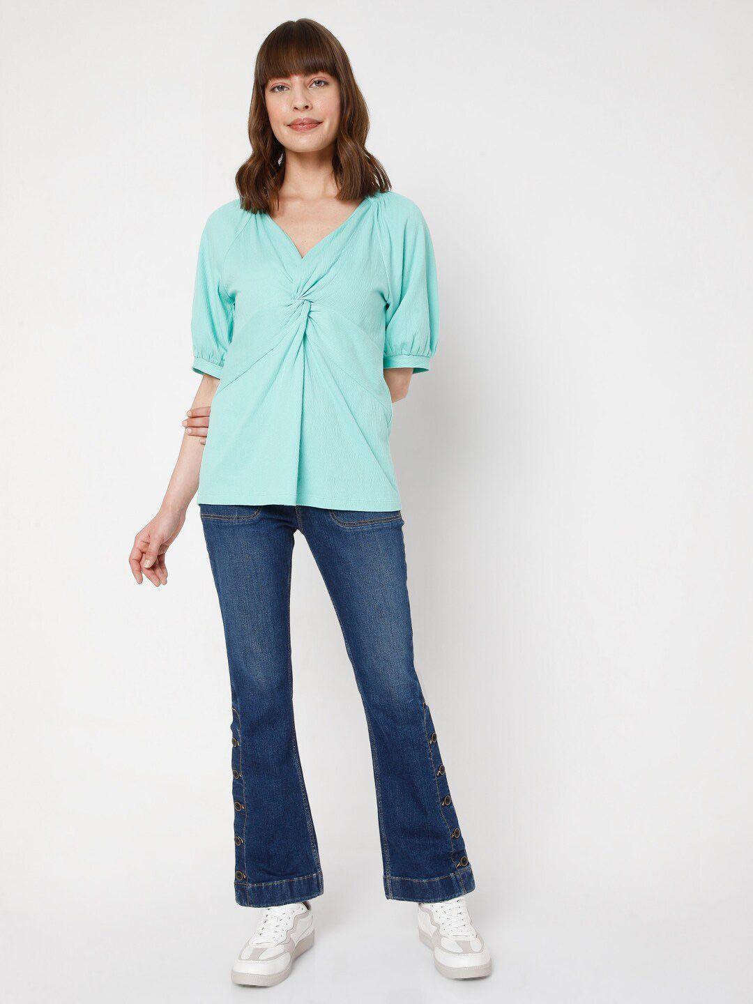 vero moda turquoise blue top