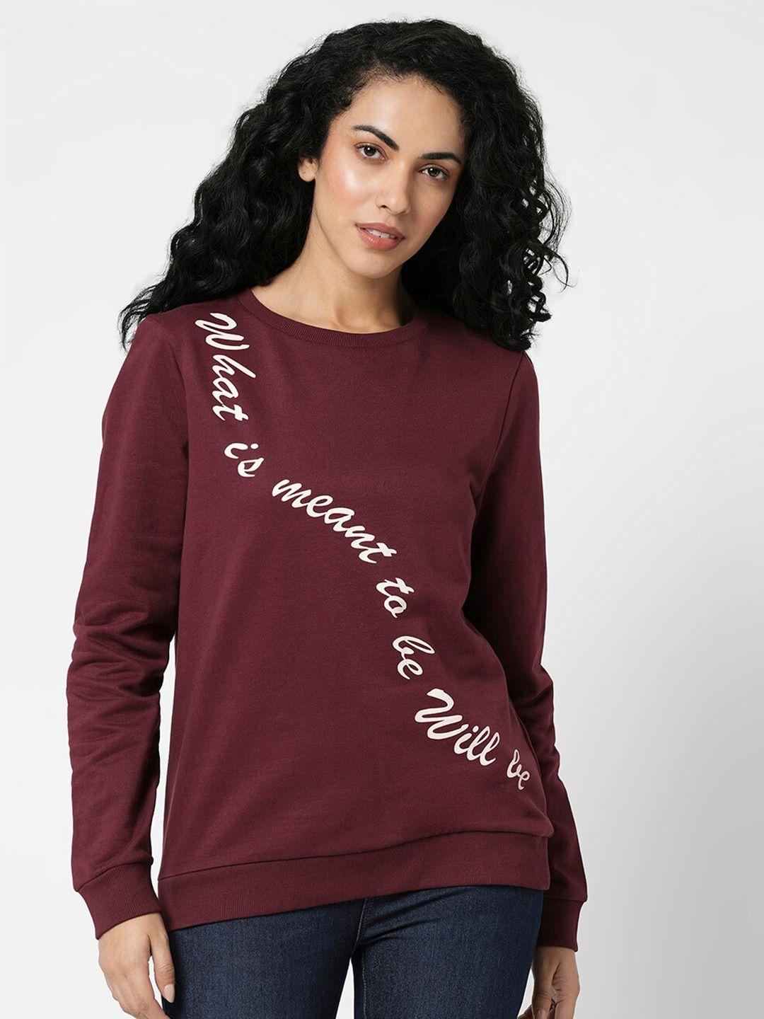 vero moda typography printed pure cotton sweatshirt