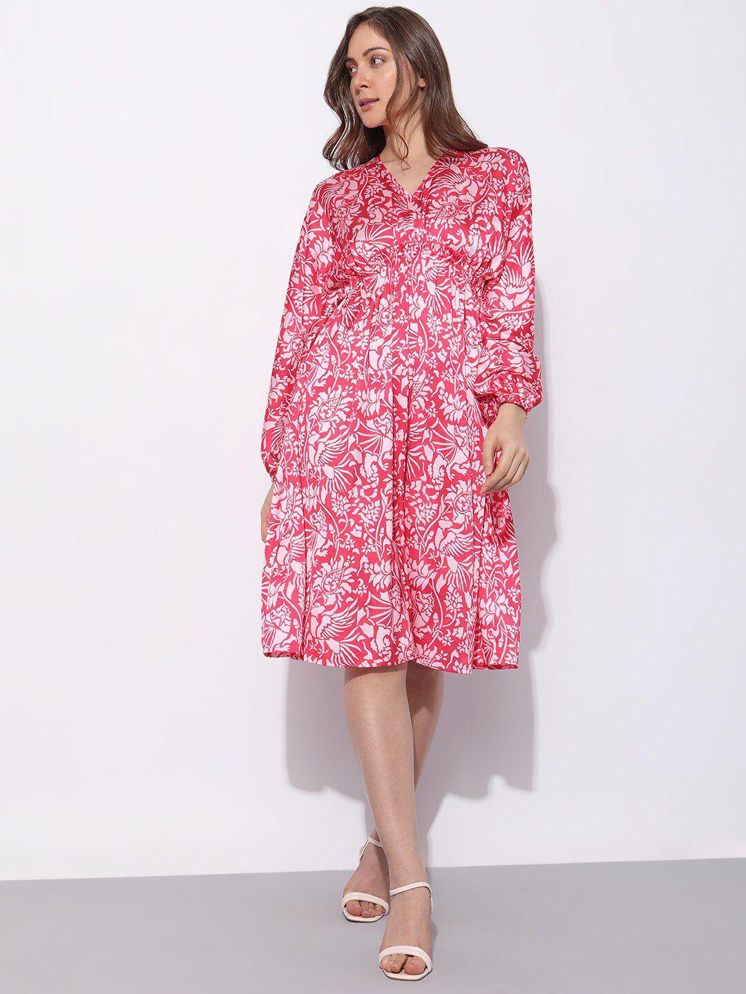 vero moda v-neck floral shirt dress