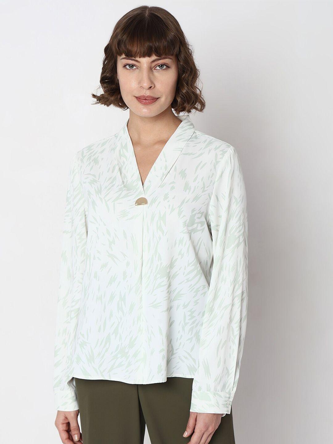 vero moda v-neck printed top