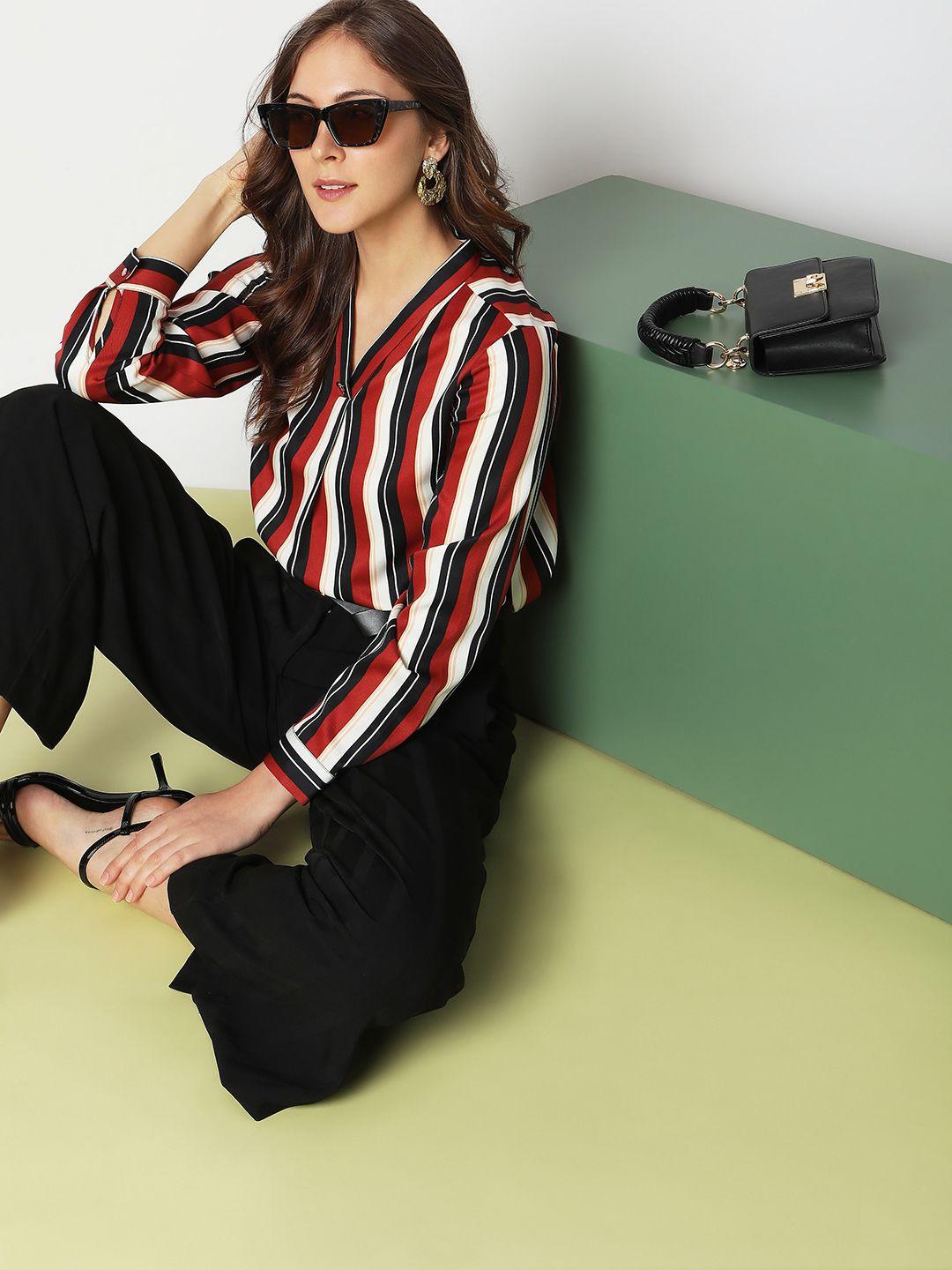 vero moda v-neck striped top