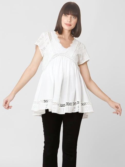 vero moda white cotton top