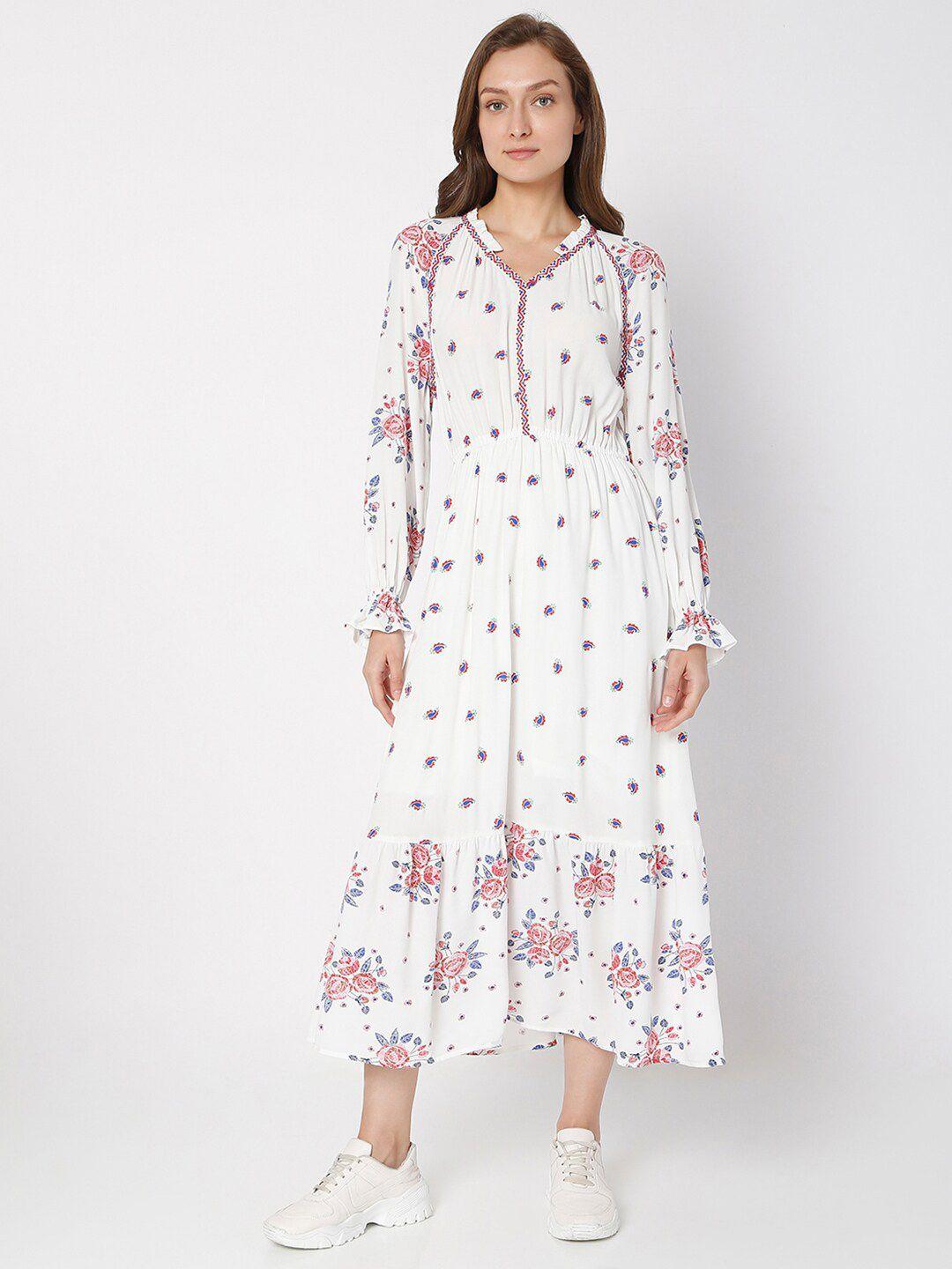 vero moda white floral maxi dress