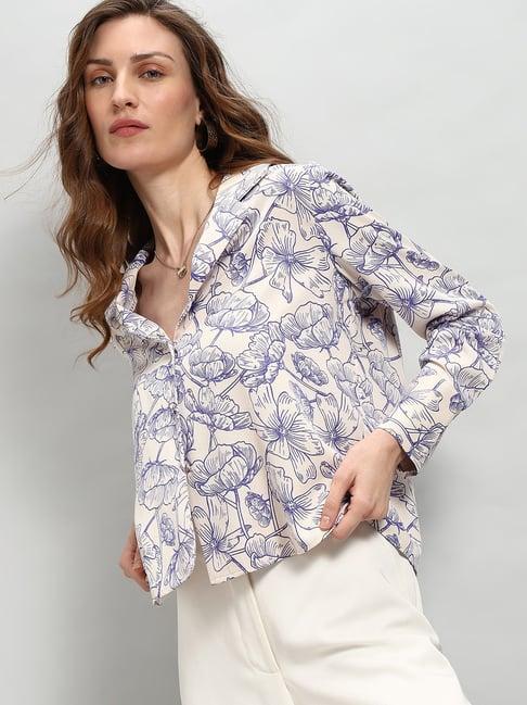 vero moda white floral print shirt