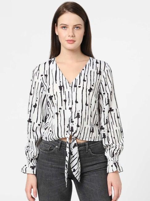 vero moda white printed shirt