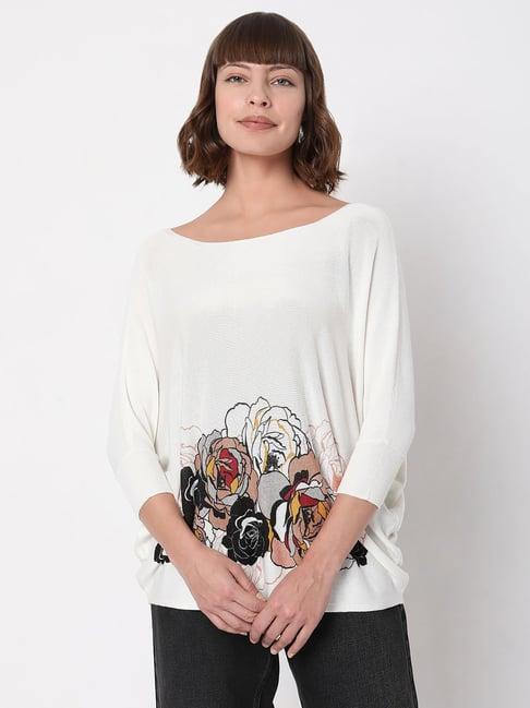 vero moda white printed top