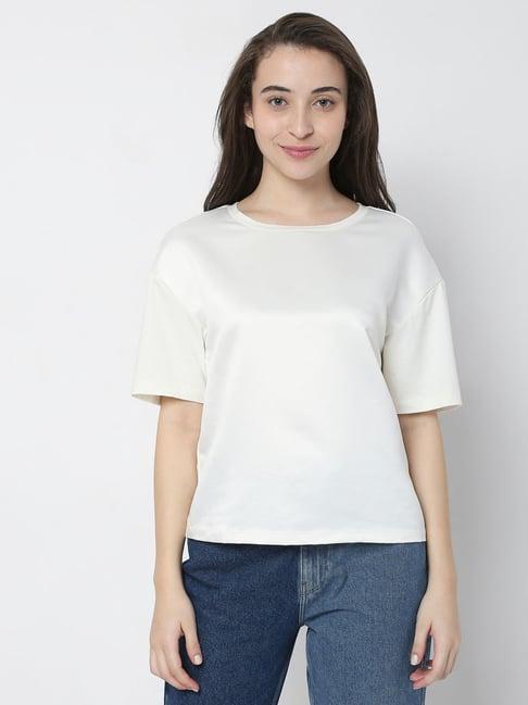 vero moda white regular fit t-shirt