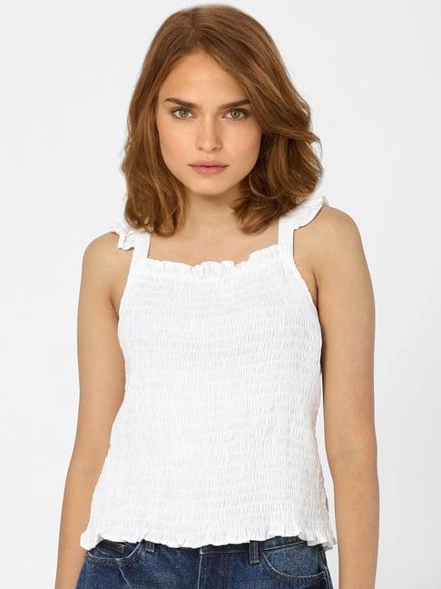 vero moda white regular fit top