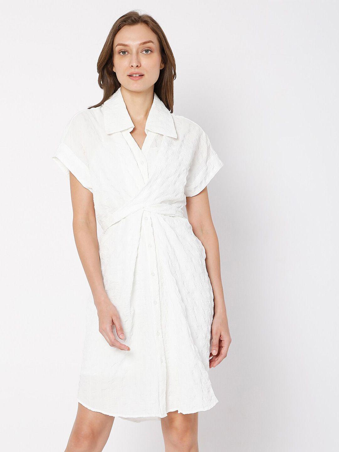 vero moda white shirt wrap dress