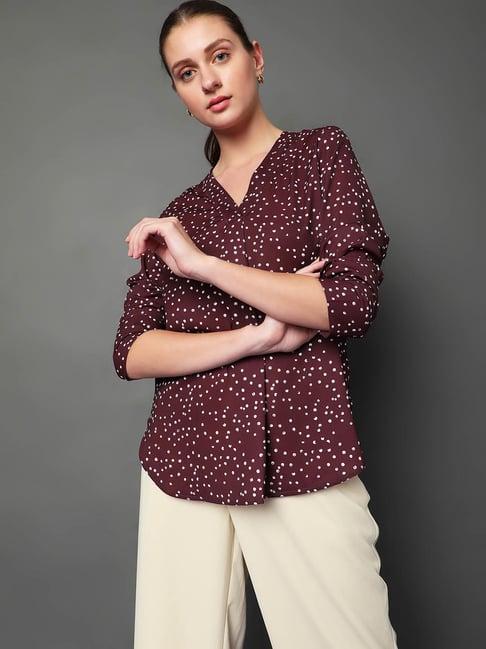 vero moda wine polka dot top