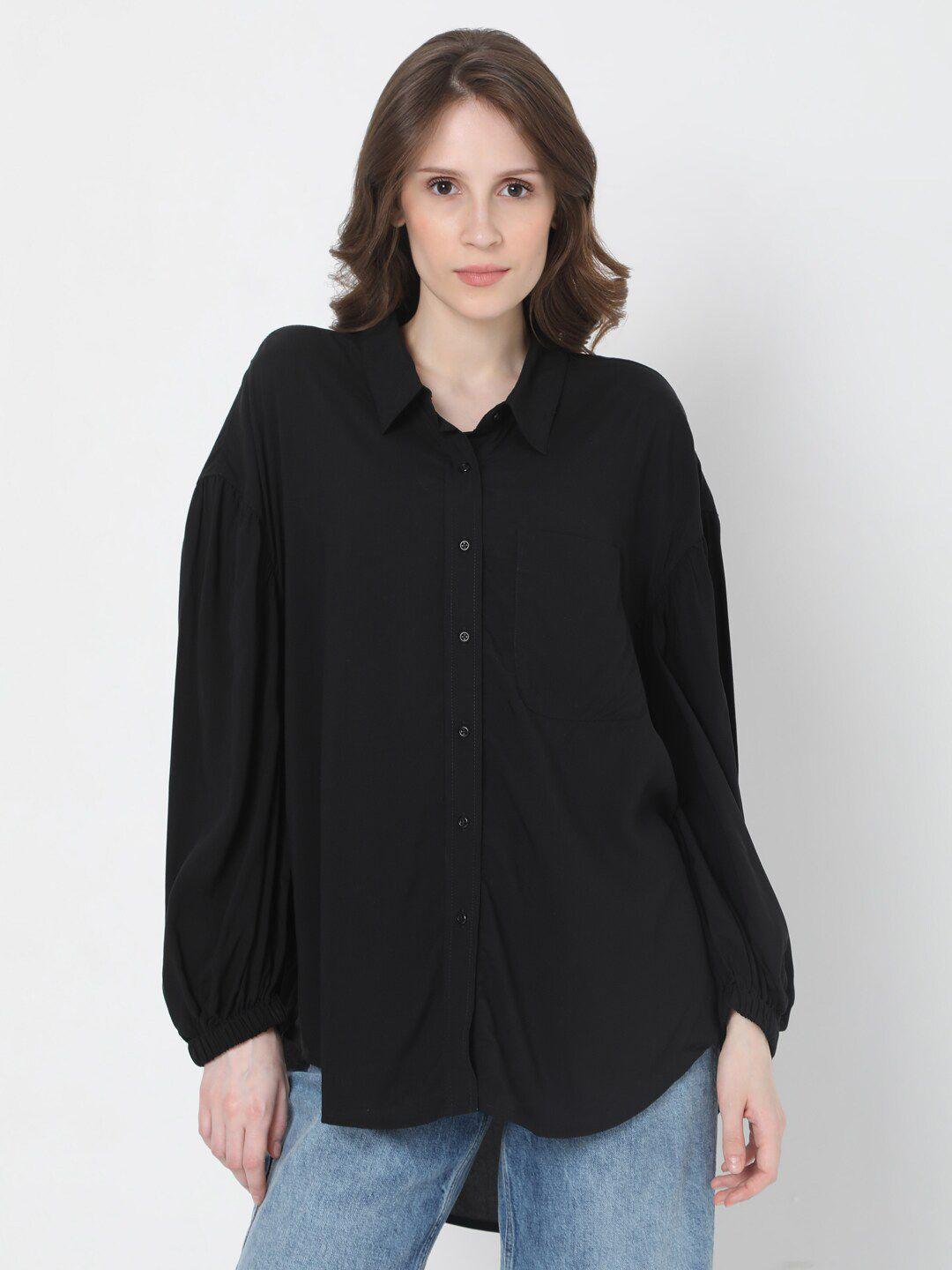 vero moda women black casual shirt