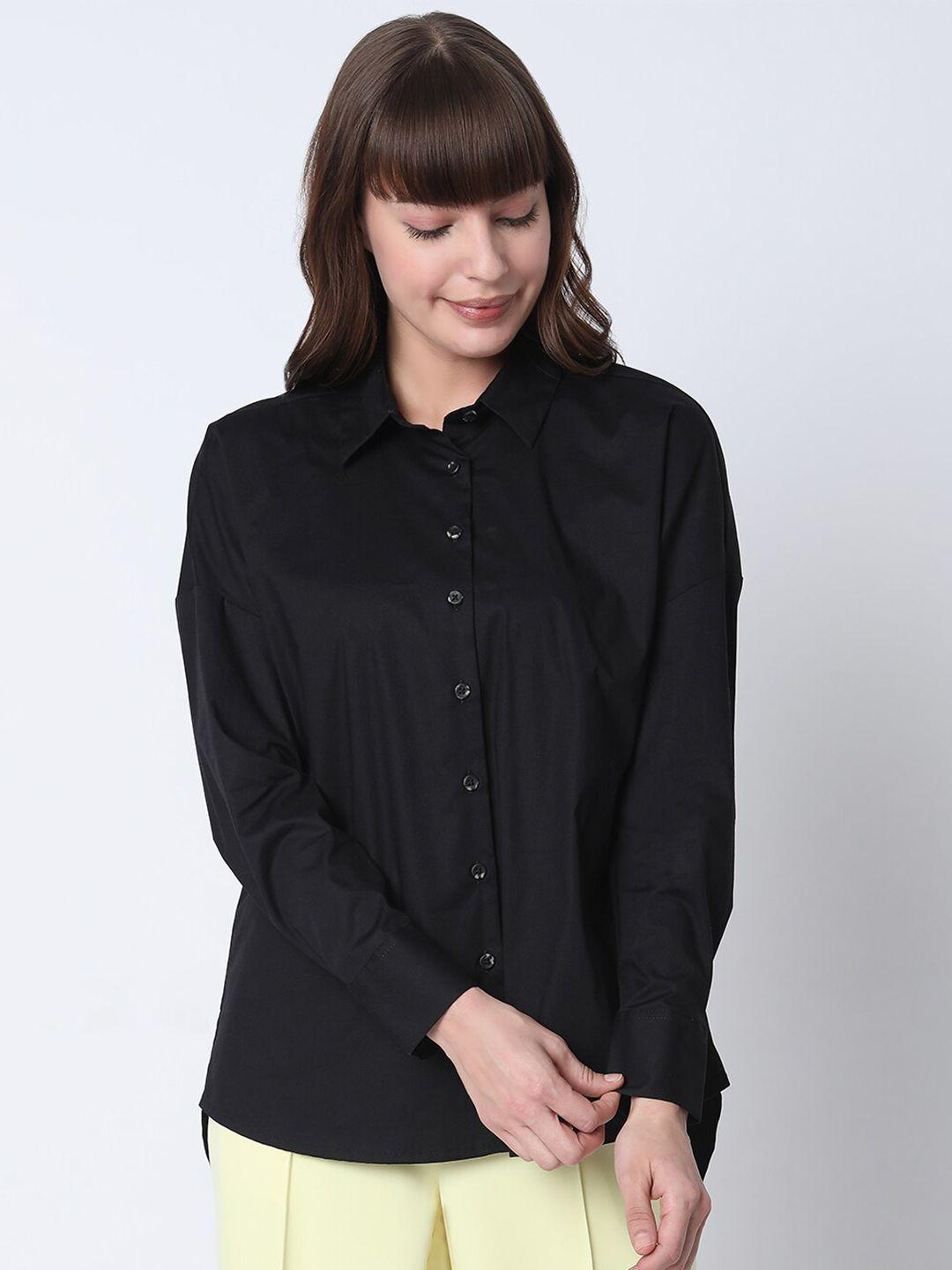 vero moda women black regular fit casual shirt