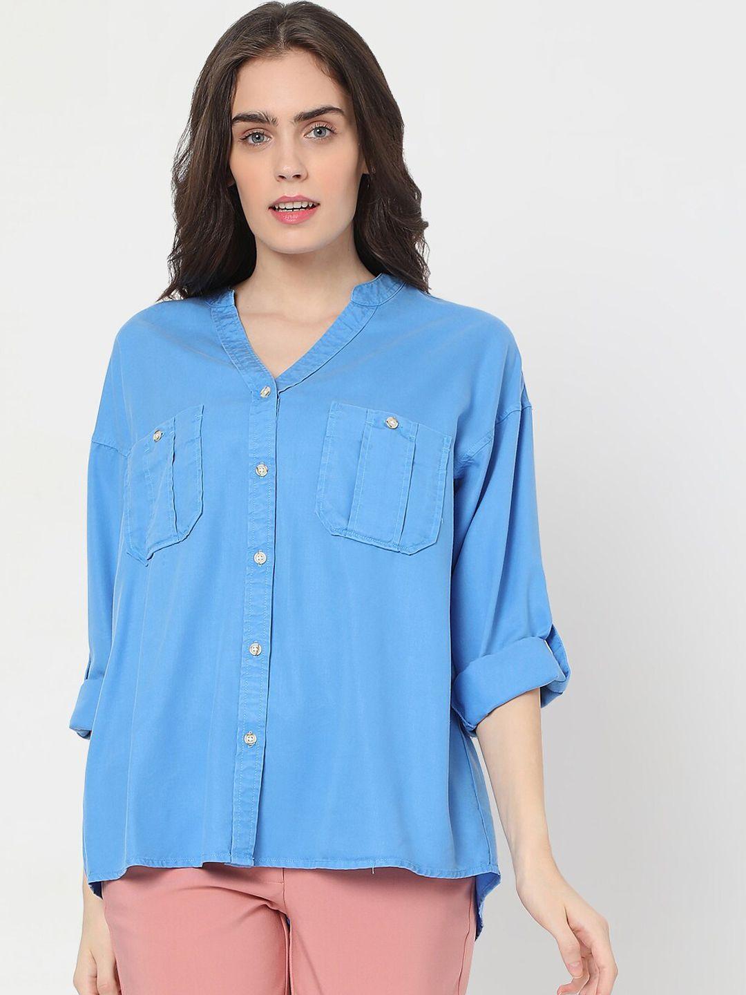 vero moda women blue casual shirt