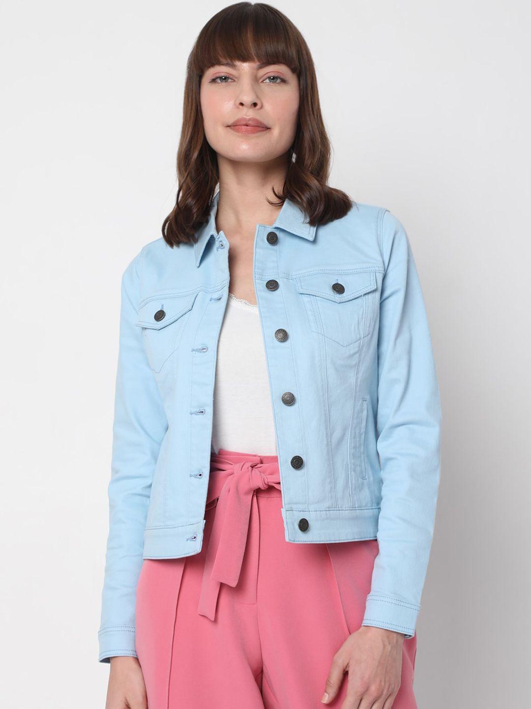 vero moda women blue denim jacket