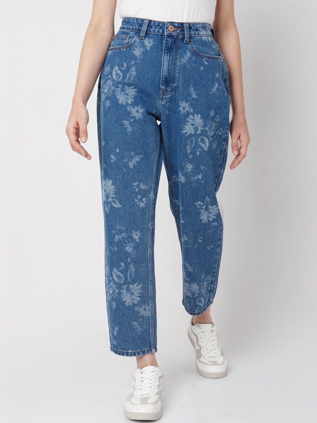 vero moda women blue high-rise highly distressed jeans