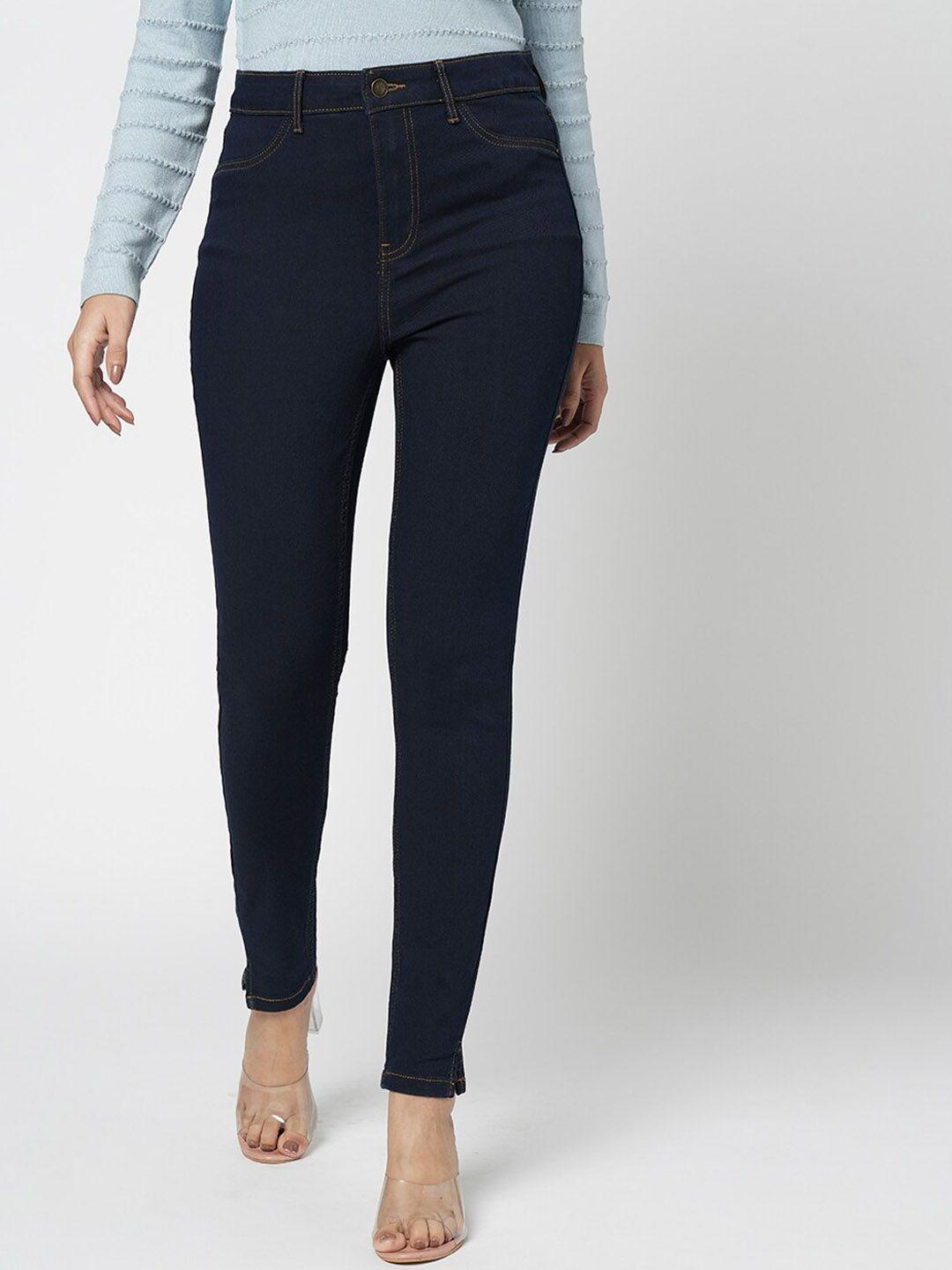 vero moda women blue skinny fit high-rise stretchable jeans