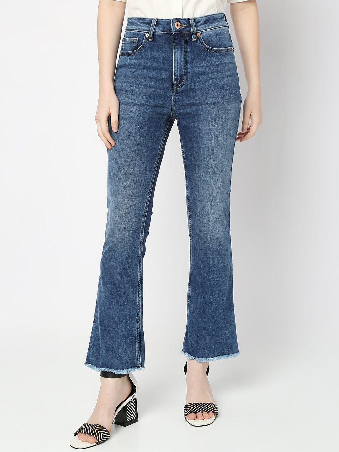 vero moda women bootcut high-rise stretchable jeans