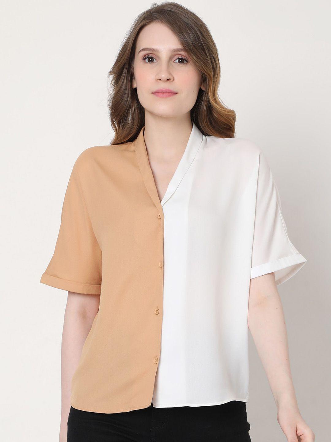 vero moda women brown opaque casual shirt