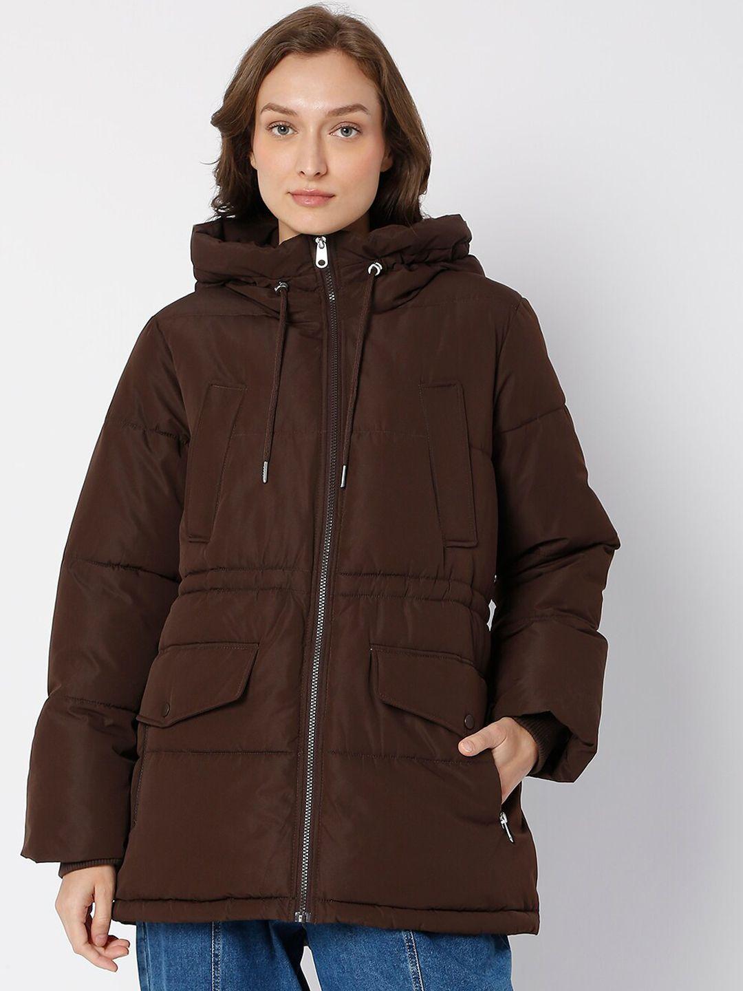 vero moda women brown puffer jacket