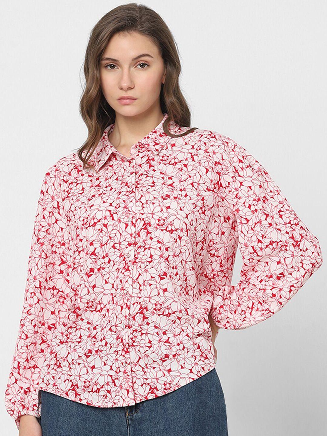 vero moda women floral opaque printed casual shirt