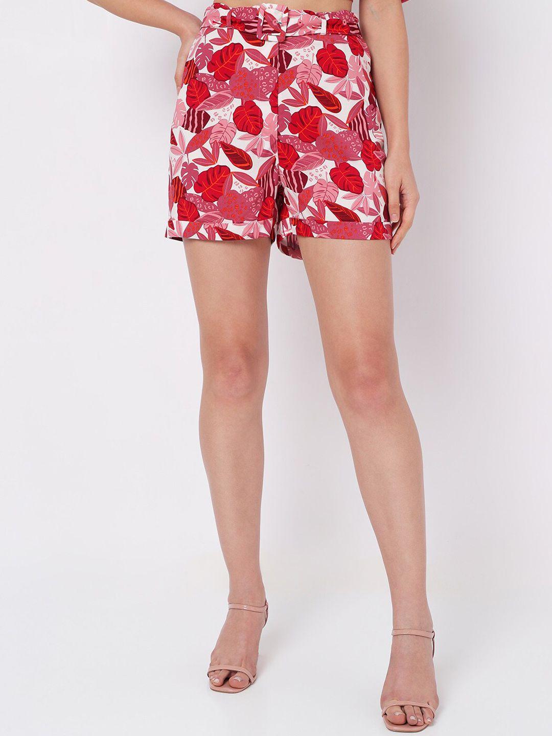 vero moda women floral printed high-rise shorts