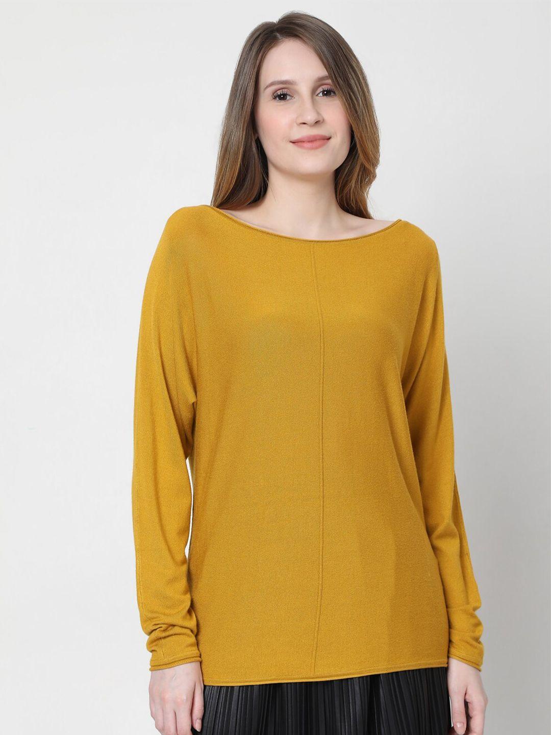 vero moda women gold-toned solid pullover sweater