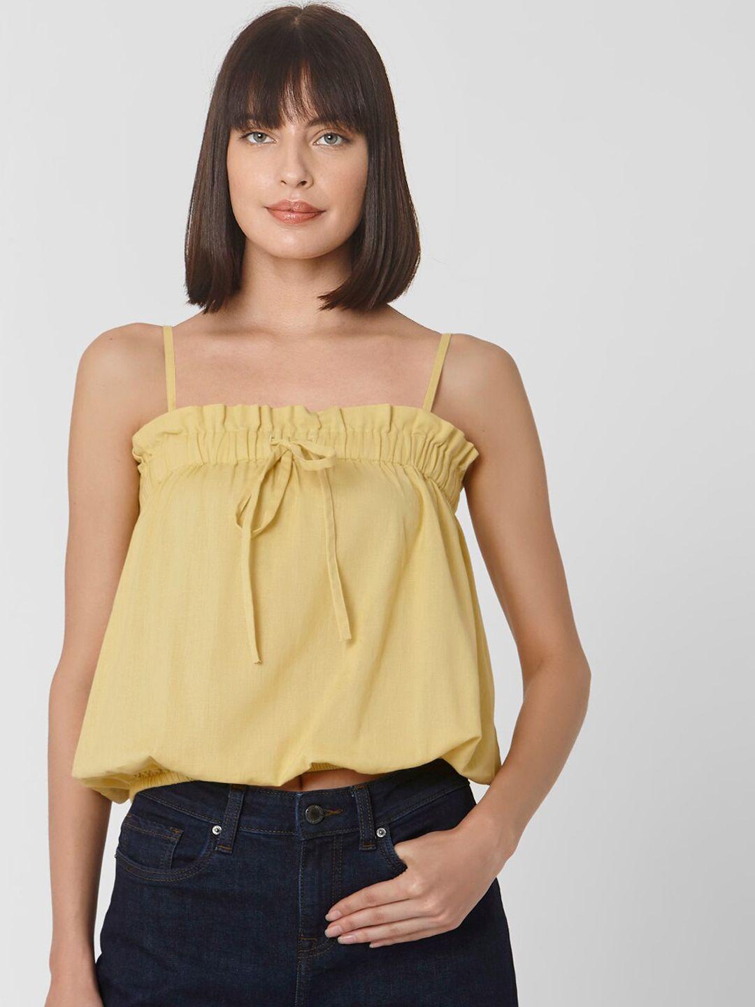 vero moda women gold-toned solid top