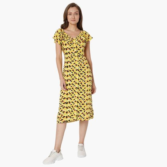 vero moda women graphic print a-line dress