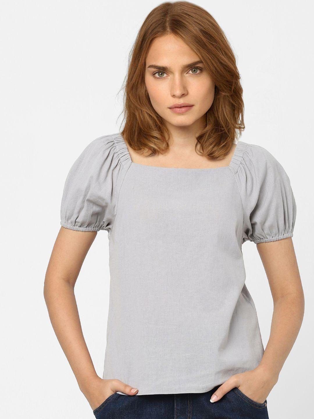 vero moda women grey solid top
