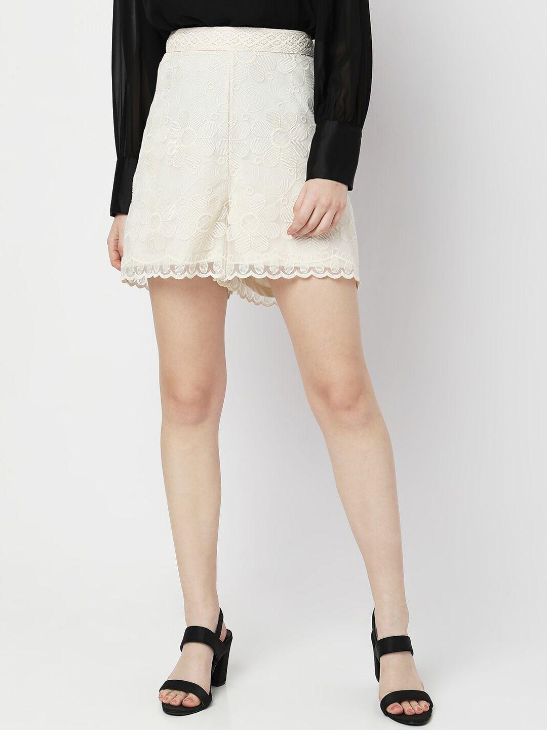 vero moda women high-rise lace skorts