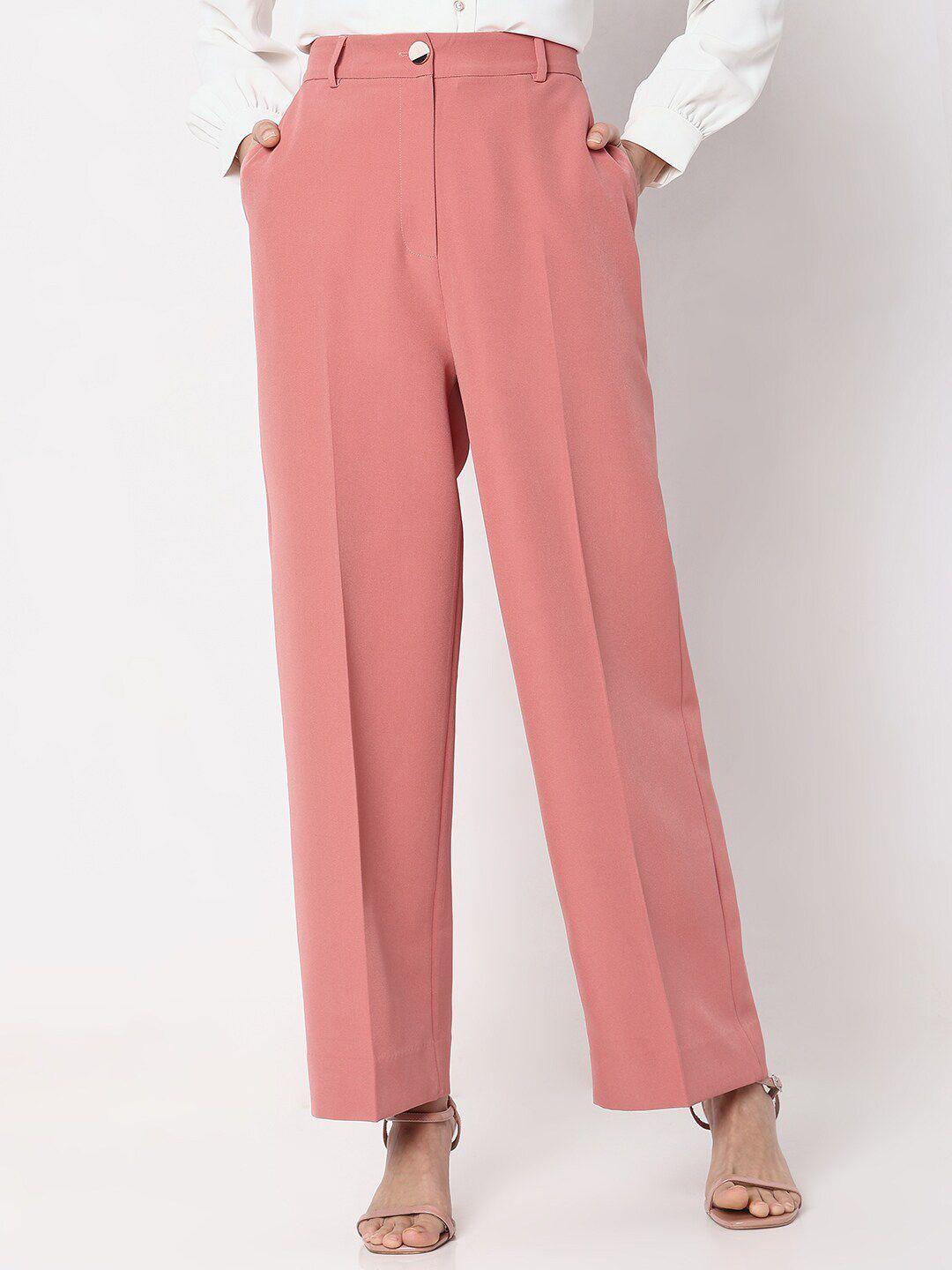 vero moda women high-rise pleated formal trousers