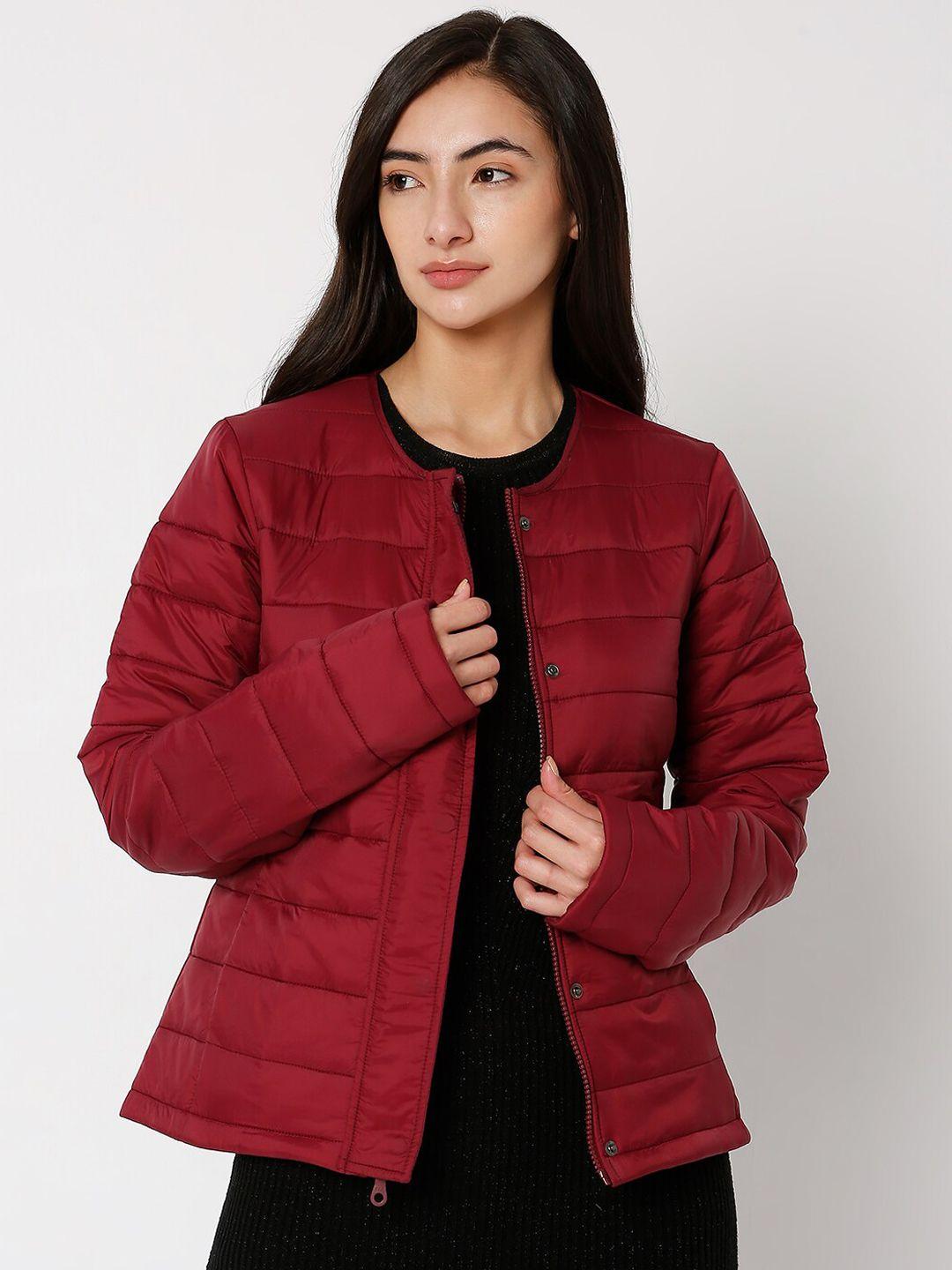 vero moda women maroon padded jacket