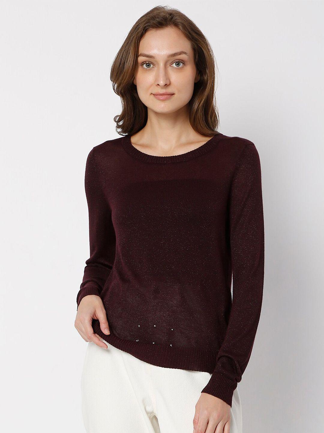 vero moda women maroon pullover