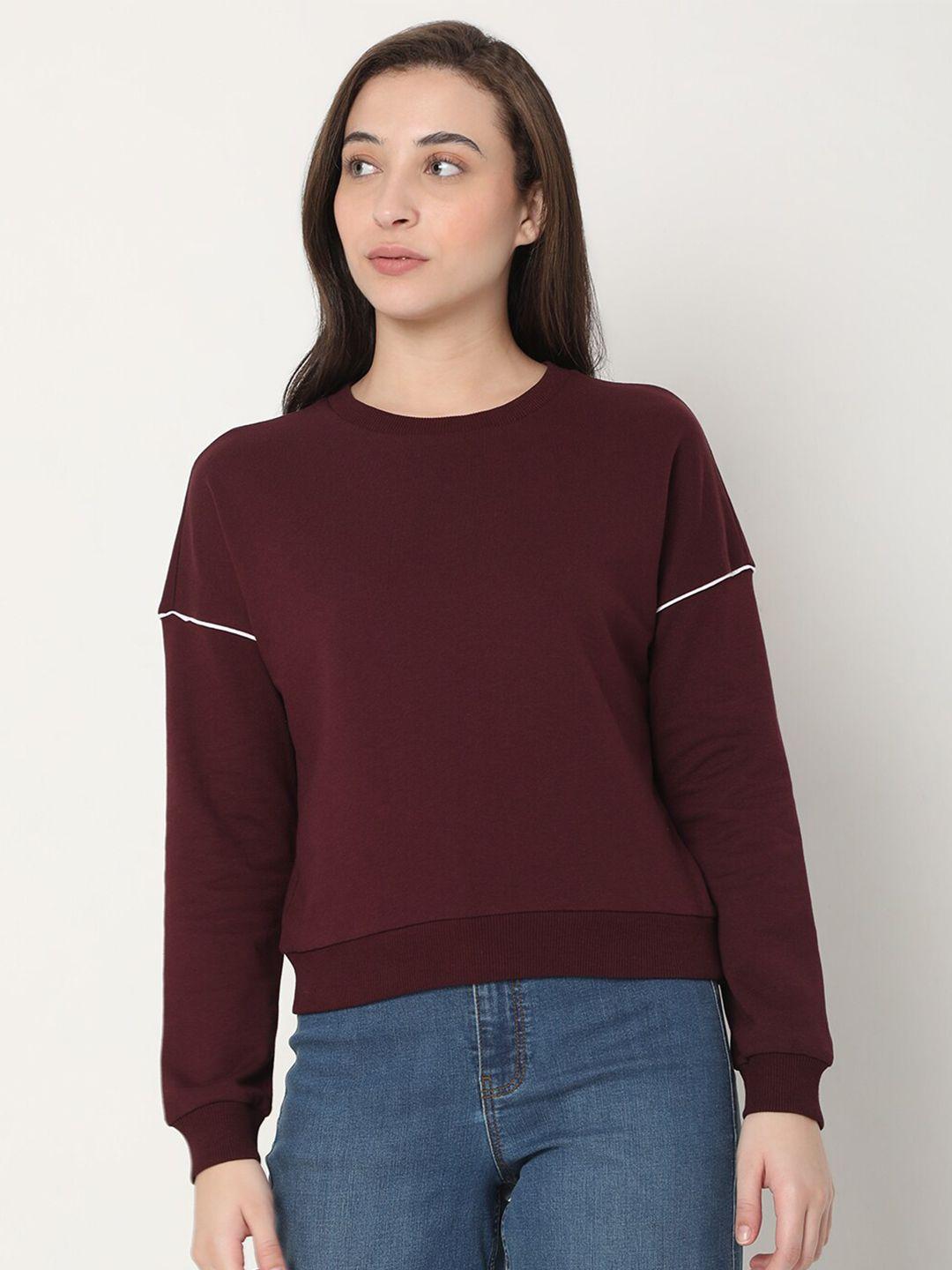 vero moda women maroon sweatshirt