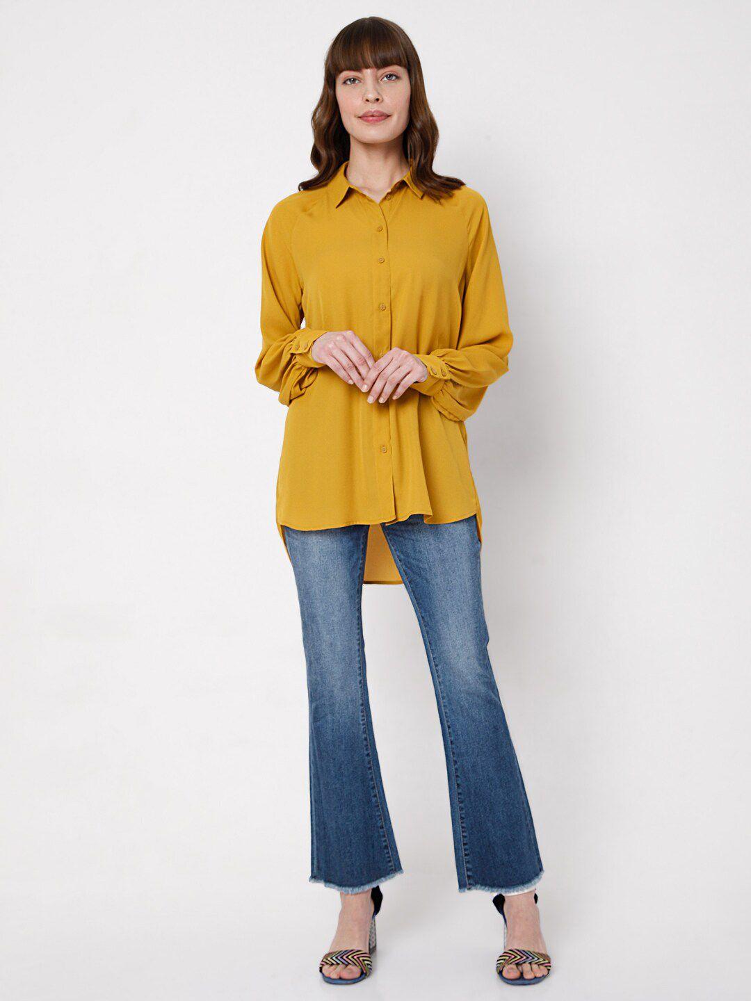 vero moda women mustard casual shirt