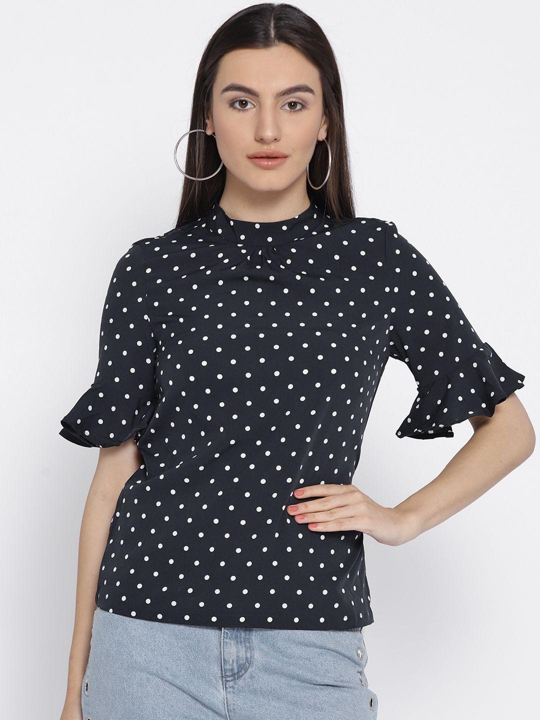 vero moda women navy blue printed top