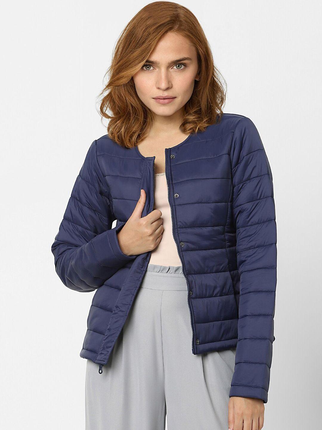 vero moda women navy blue puffer jacket