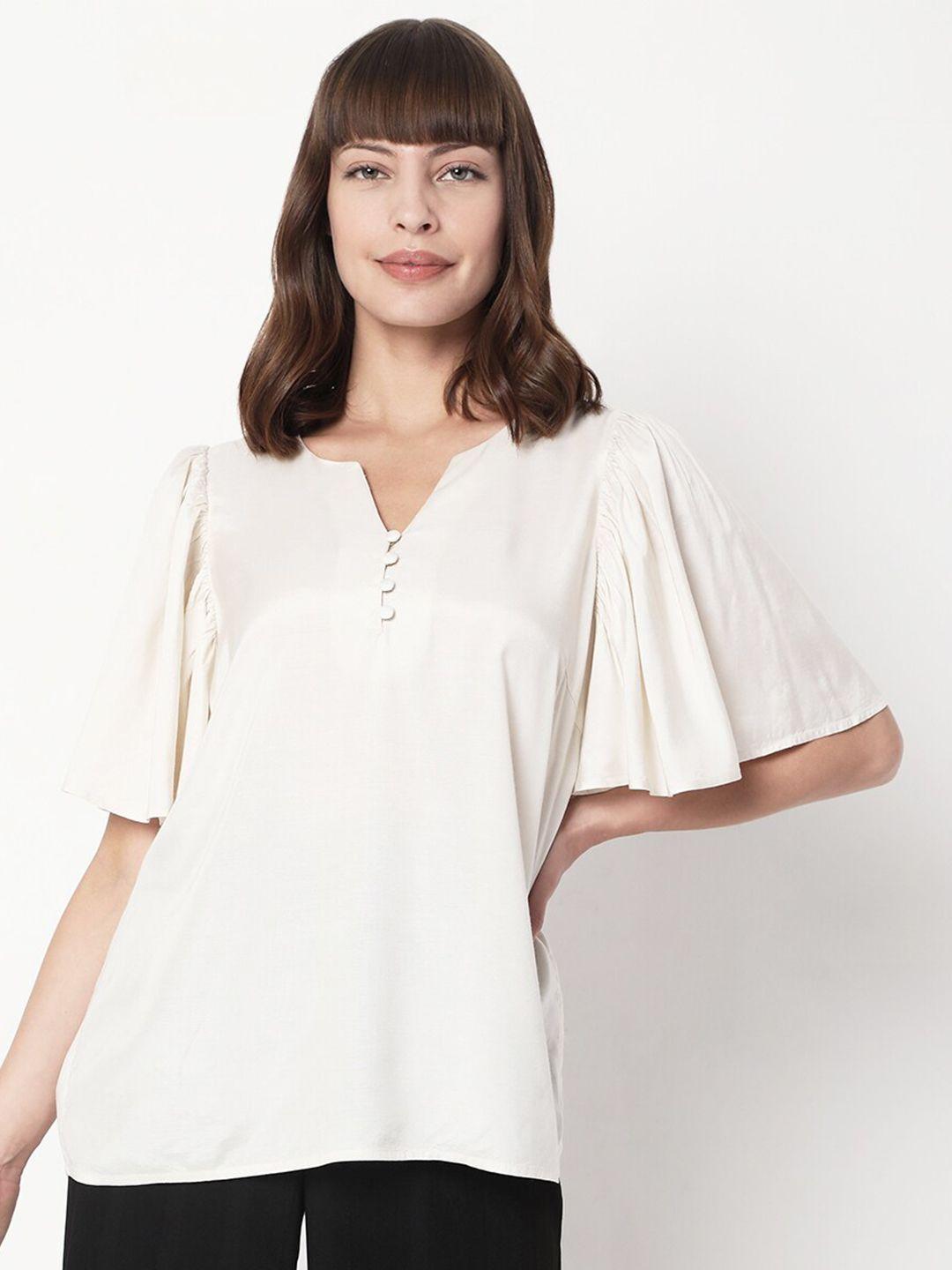 vero moda women off white solid top