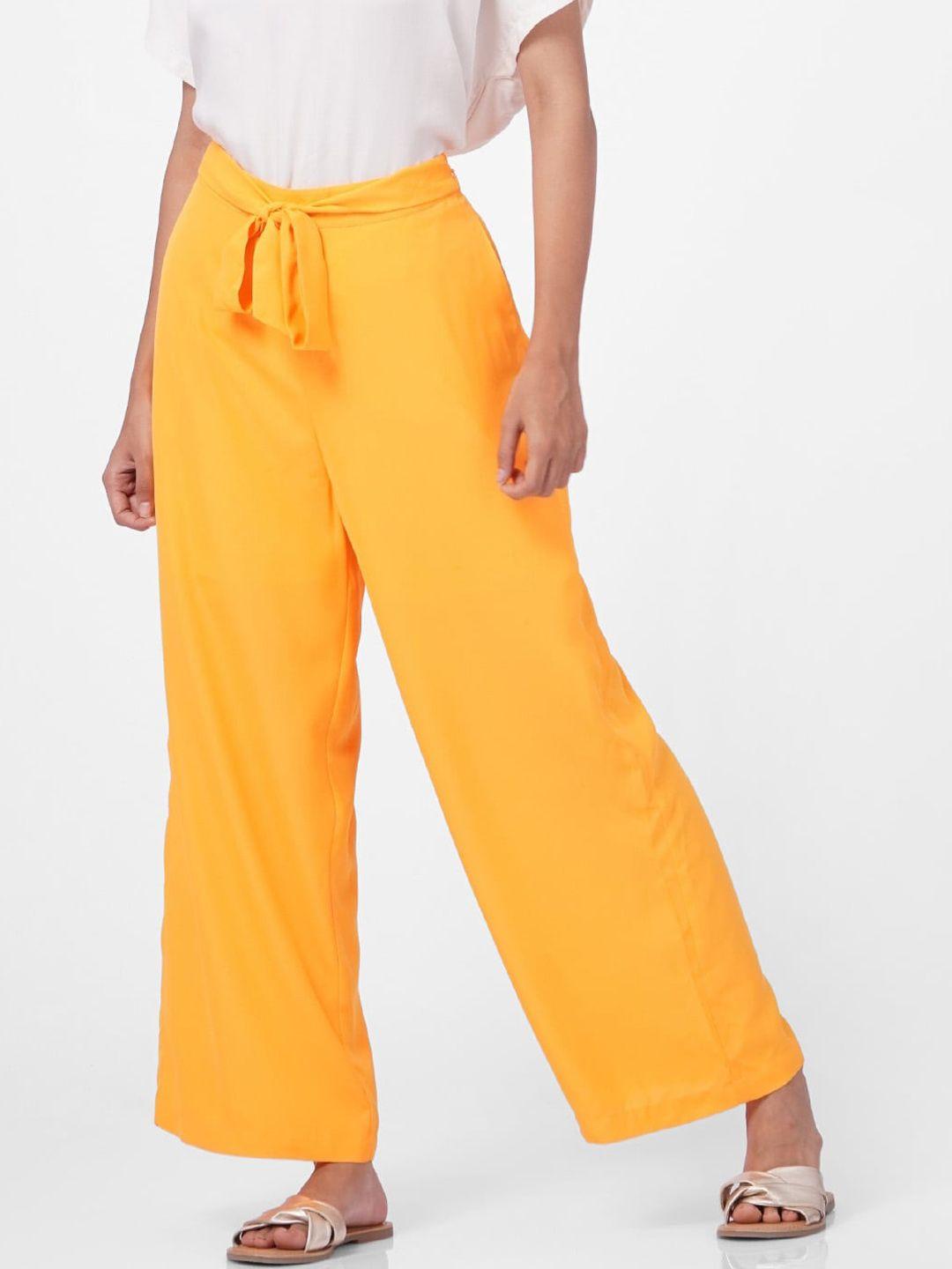 vero moda women orange high-rise trousers