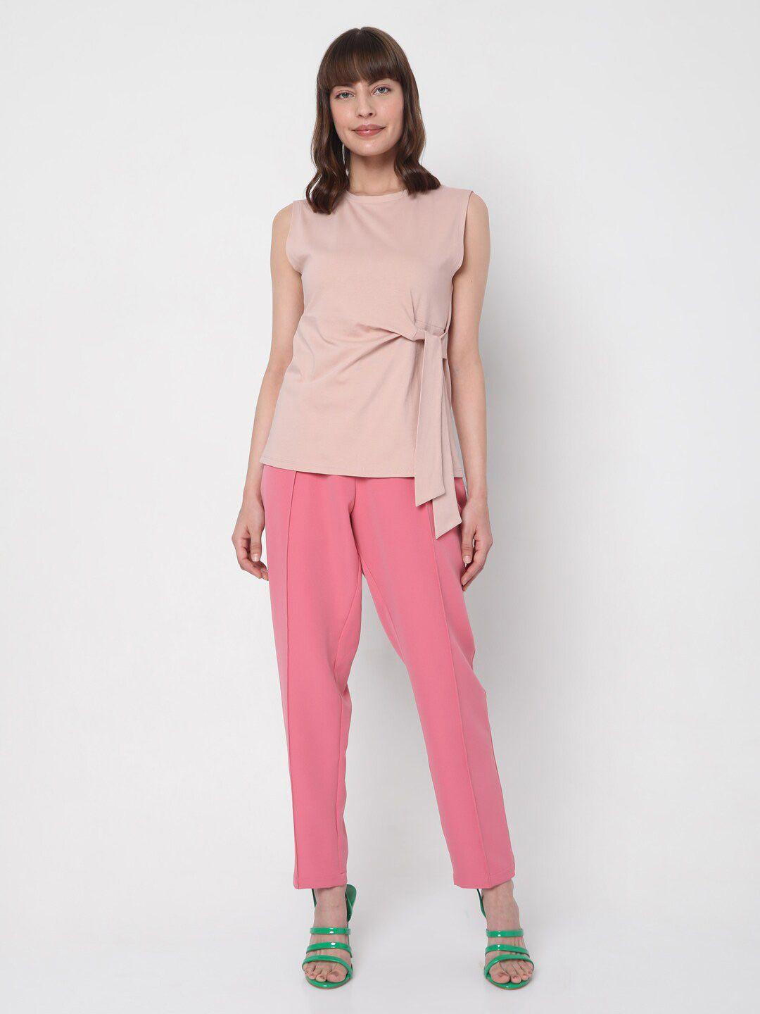 vero moda women pink cotton top