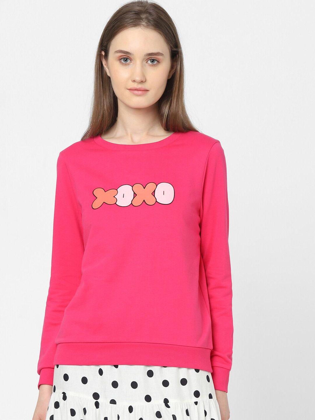 vero moda women pink printed sweatshirt