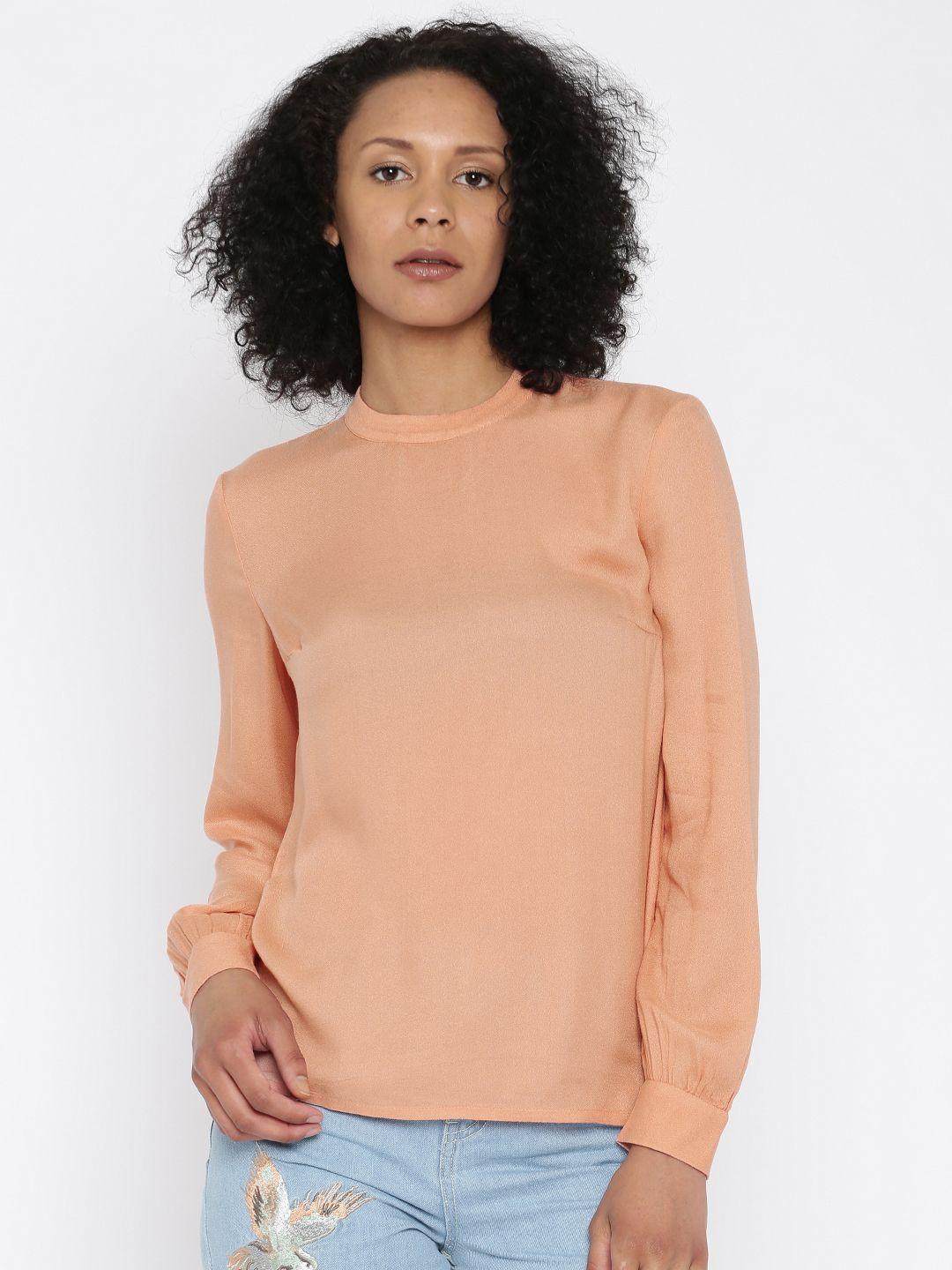 vero moda women pink solid top