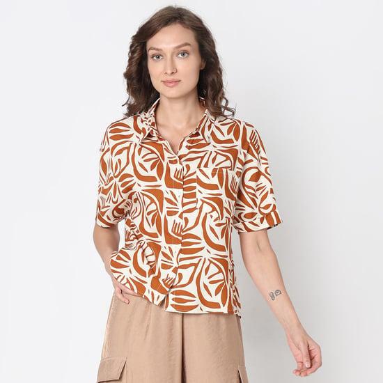 vero moda women printed regular fit shirt