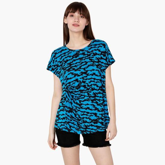 vero moda women printed round neck t-shirt