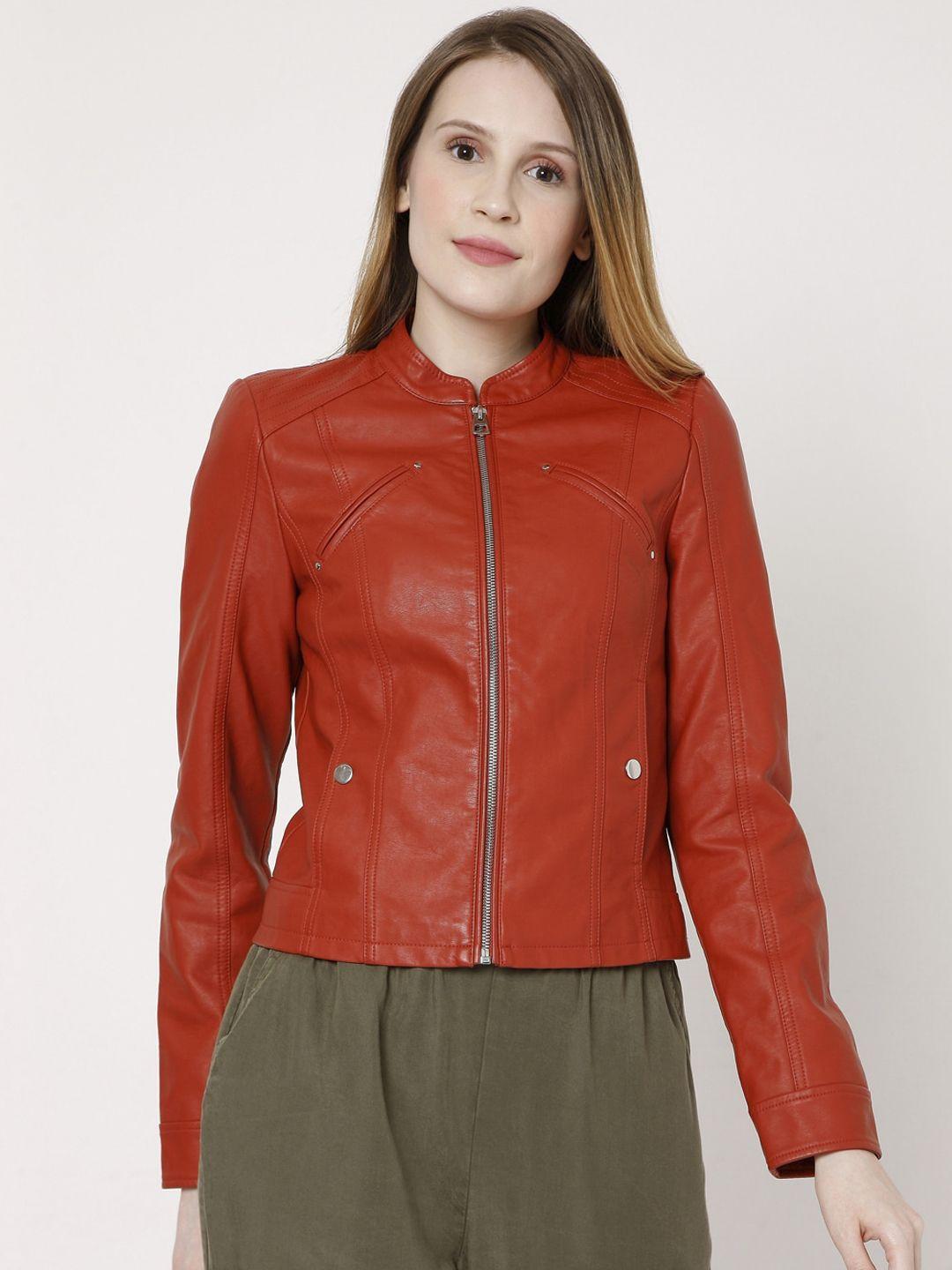 vero moda women red biker jacket