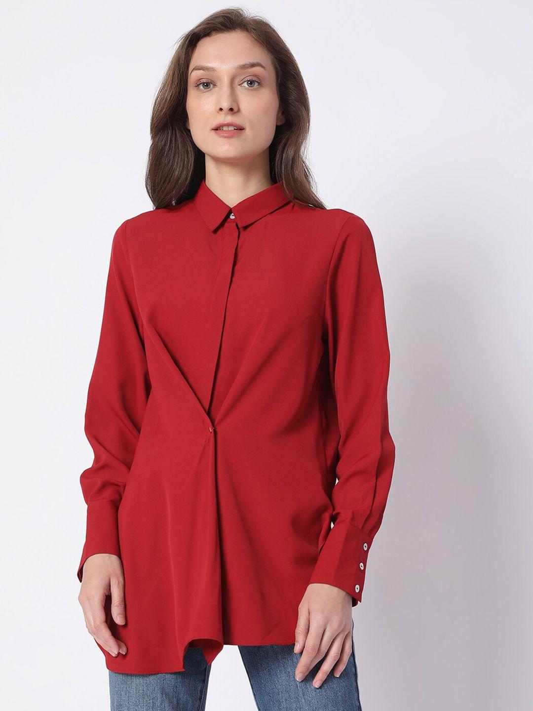 vero moda women red casual shirt