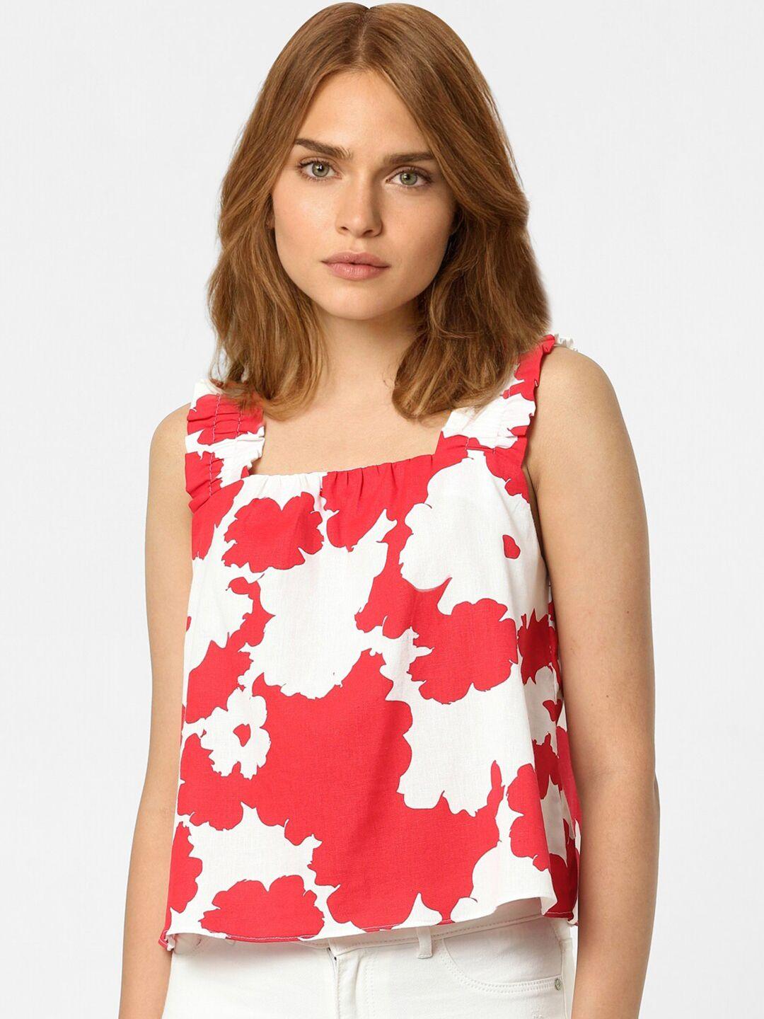 vero moda women red floral print top