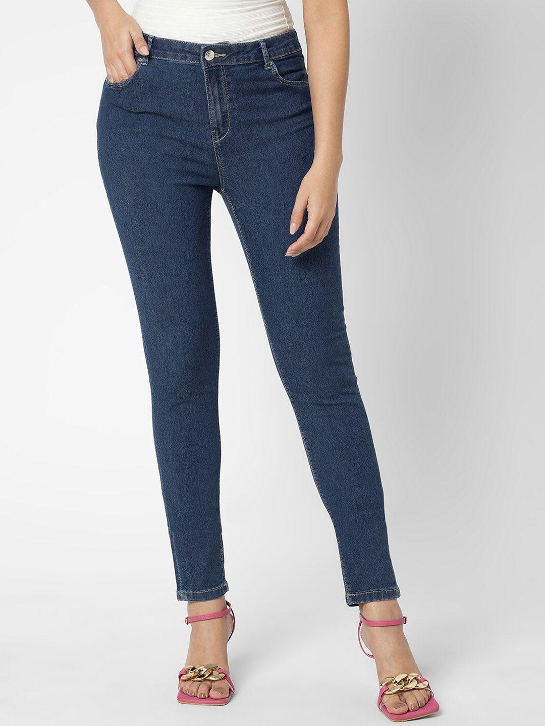 vero moda women skinny fit high-rise clean look stretchable jeans