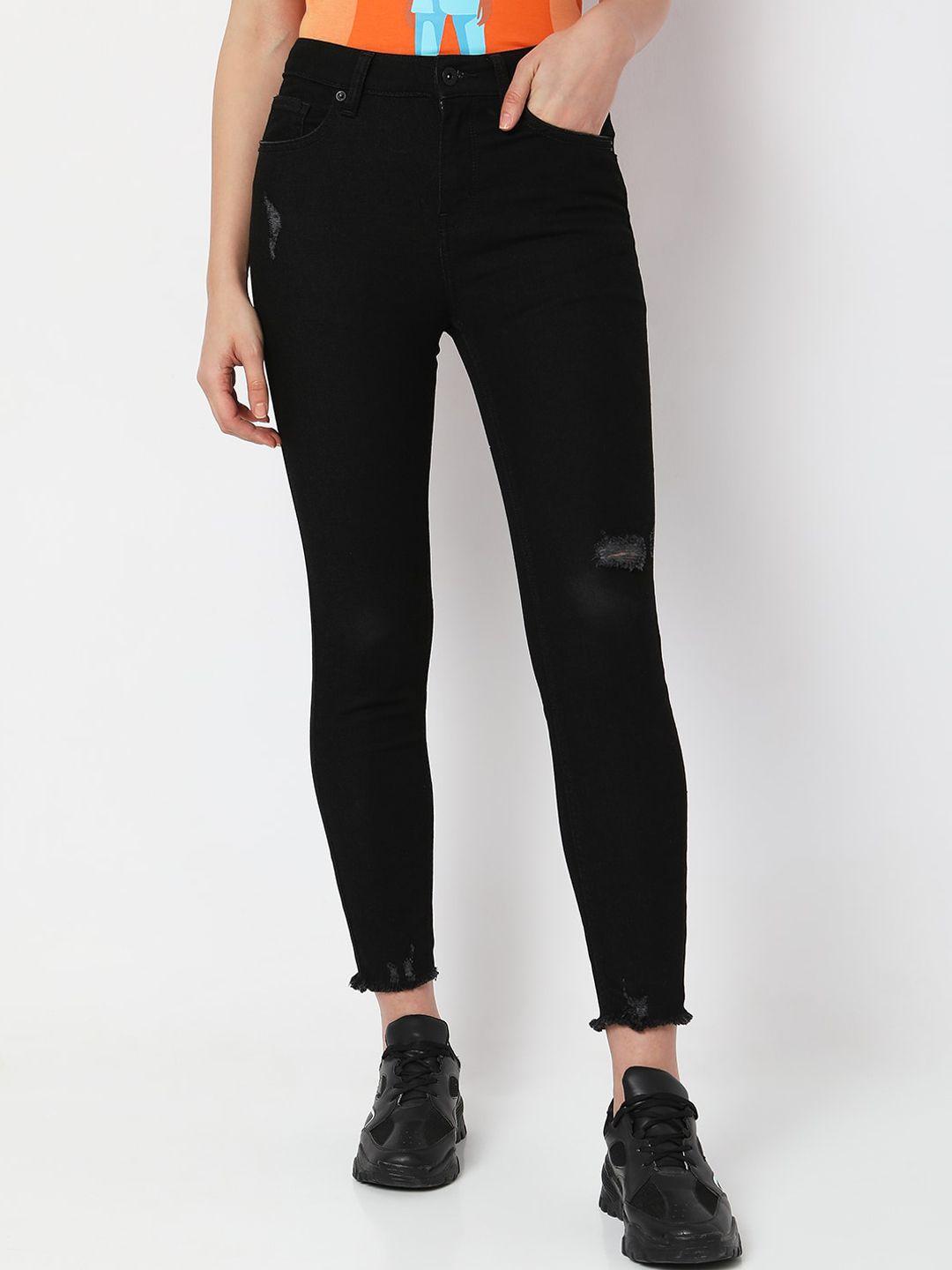 vero moda women skinny fit high-rise stretchable jeans