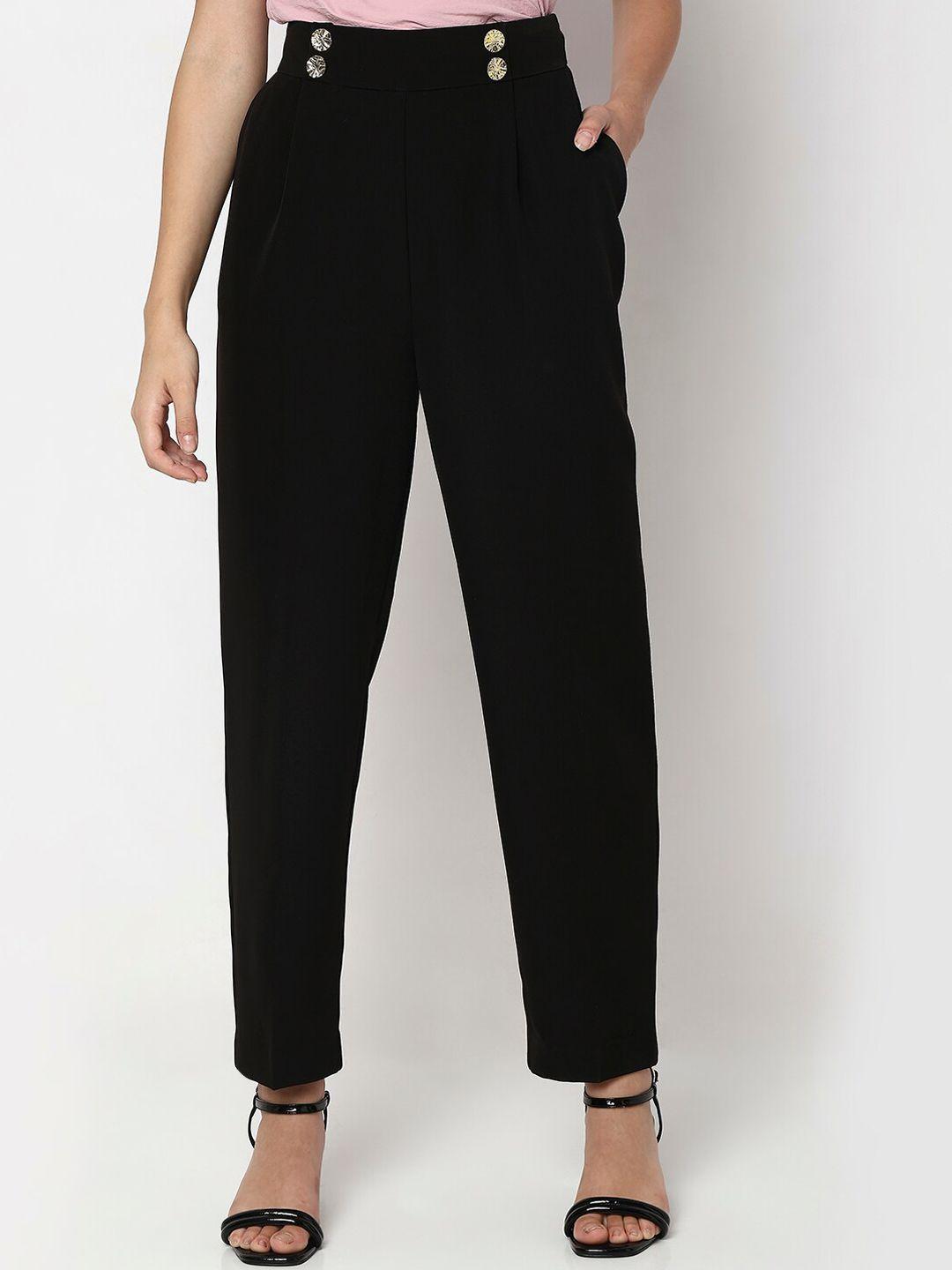 vero moda women slim fit high-rise formal trousers